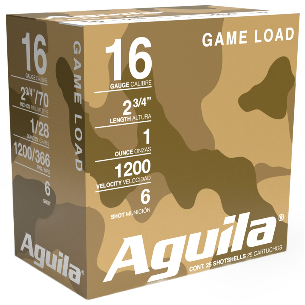 Aguila Standard Velocity Shotgun Game Load 16 ga. 2.75 in. 1 oz. 6 Shot 25 rd.