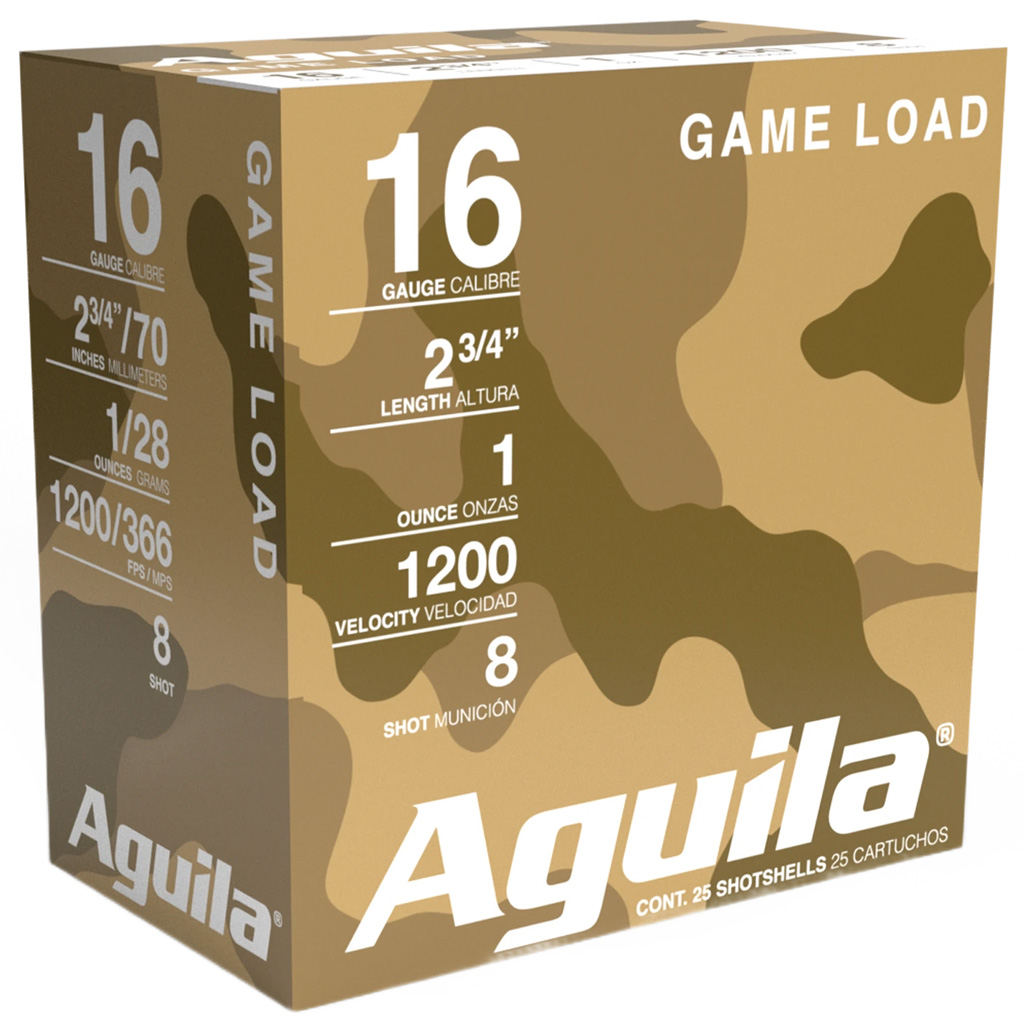 Aguila Standard Velocity Shotgun Game Load 16 ga. 2.75 in. 1 oz. 8 Shot 25 rd.