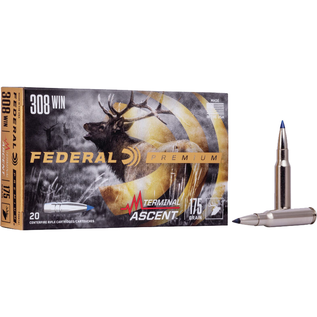 Federal Premium Rifle Ammo 308 Win. 175 gr. Terminal Ascent 20 rd.