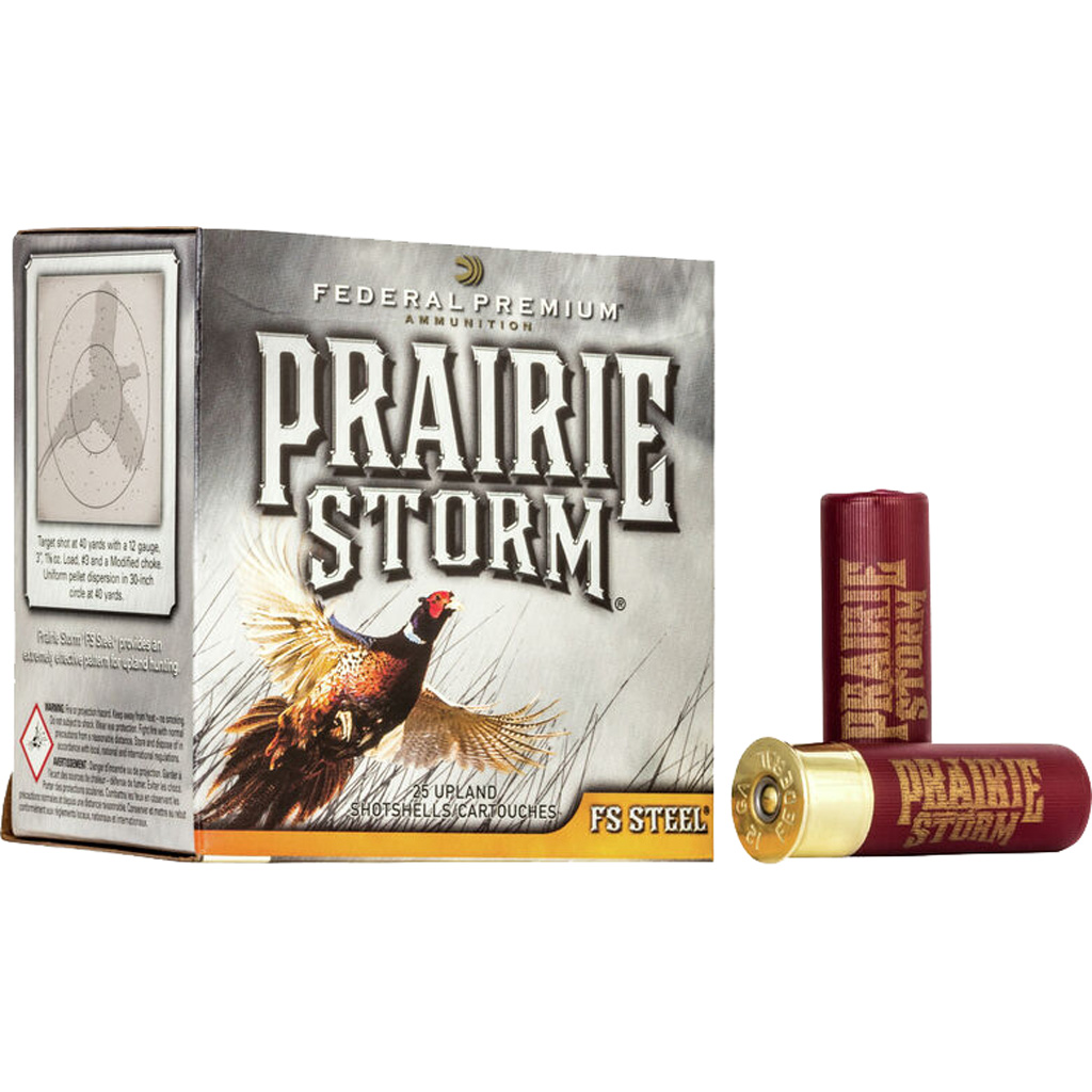 Federal Prairie Storm FS Steel Shotgun Ammo 12 ga. 2.75 in. 1 1/8 oz. 3 Shot 25 rd.