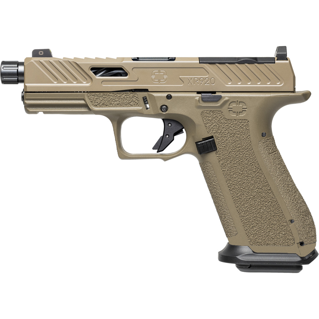 Shadow Systems XR920 Elite Slide Optic Pistol 9mm FDE Frame 5.5 in. Threaded Barrel Black 17 rd