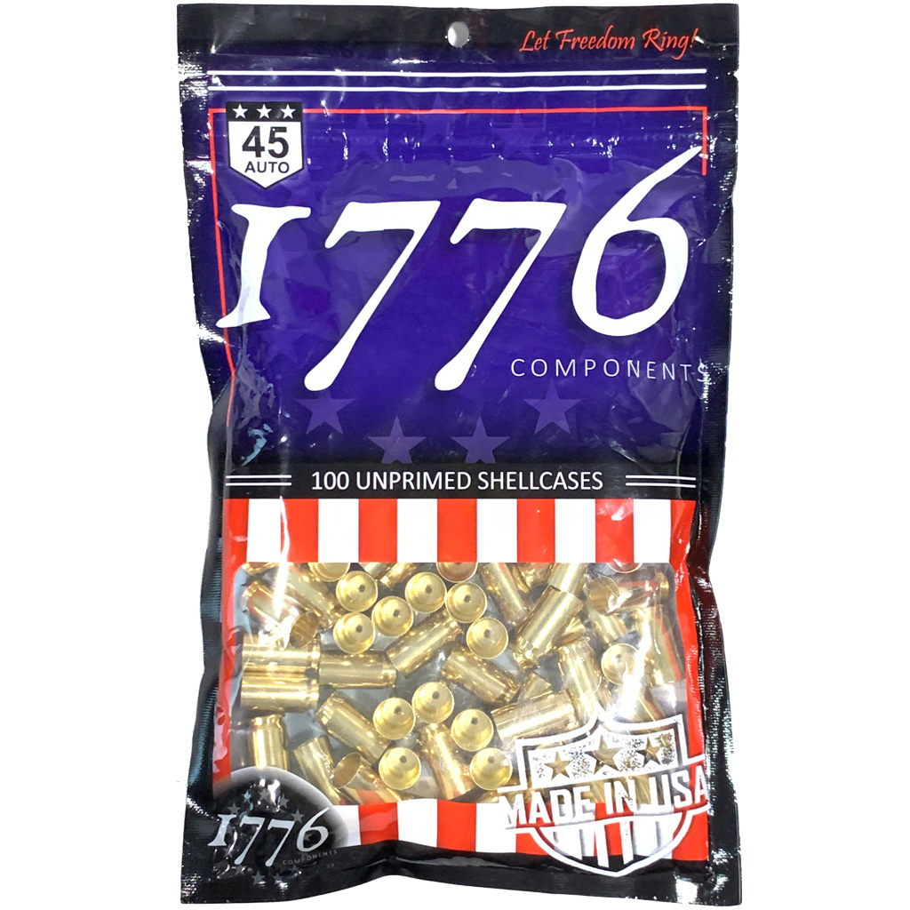 1776 USA Unprimed Brass 45 ACP 100 pc.