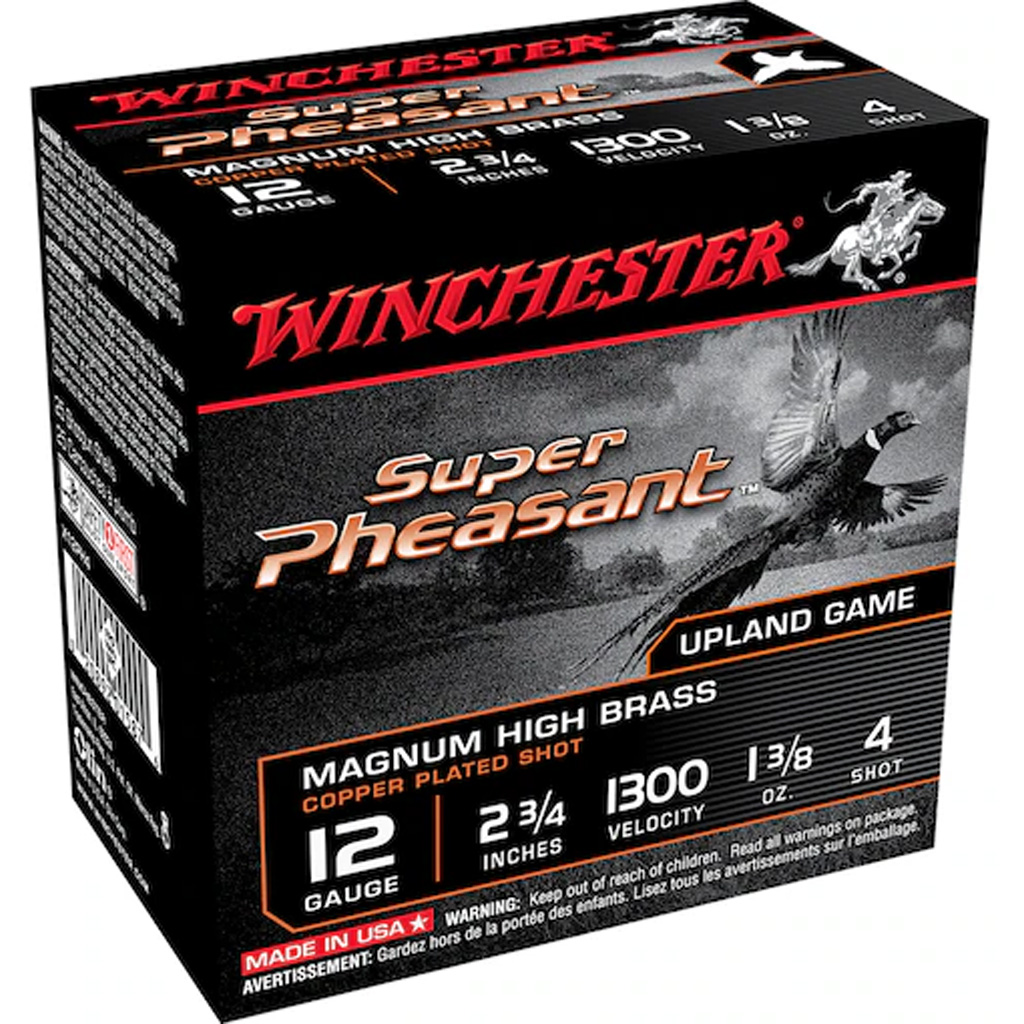 Winchester Super Pheasant Shotgun Load 12 ga. 2 3/4 in. 1 3/8 oz. Magnum HB 4 Shot 25 rd.