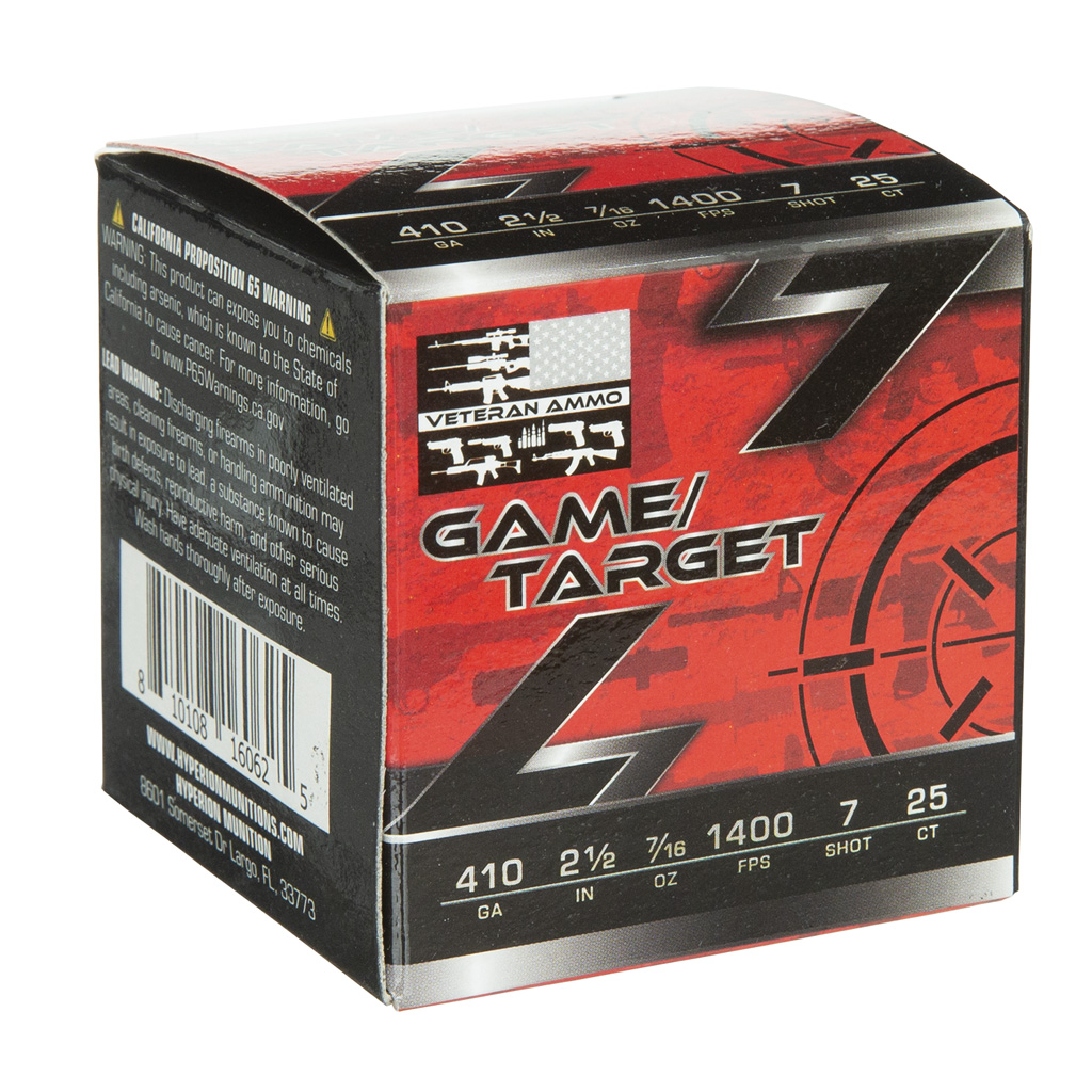 Veteran Ammo Game & Target Load 410 ga. 2.5 in. 7/16 oz. 1400 FPS 7 Shot 25 rd.