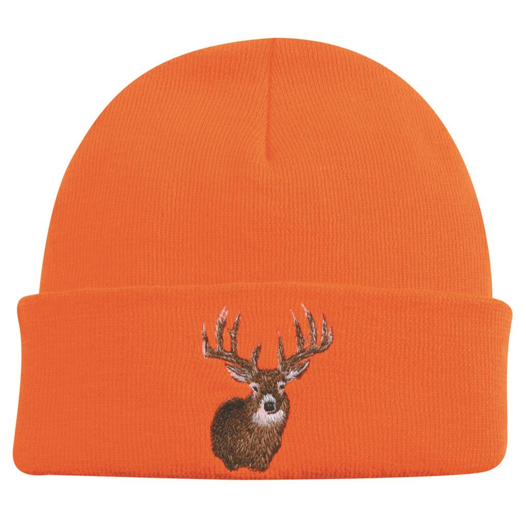 Outdoor Cap Knit Watch Cap w/Deer Blaze Orange