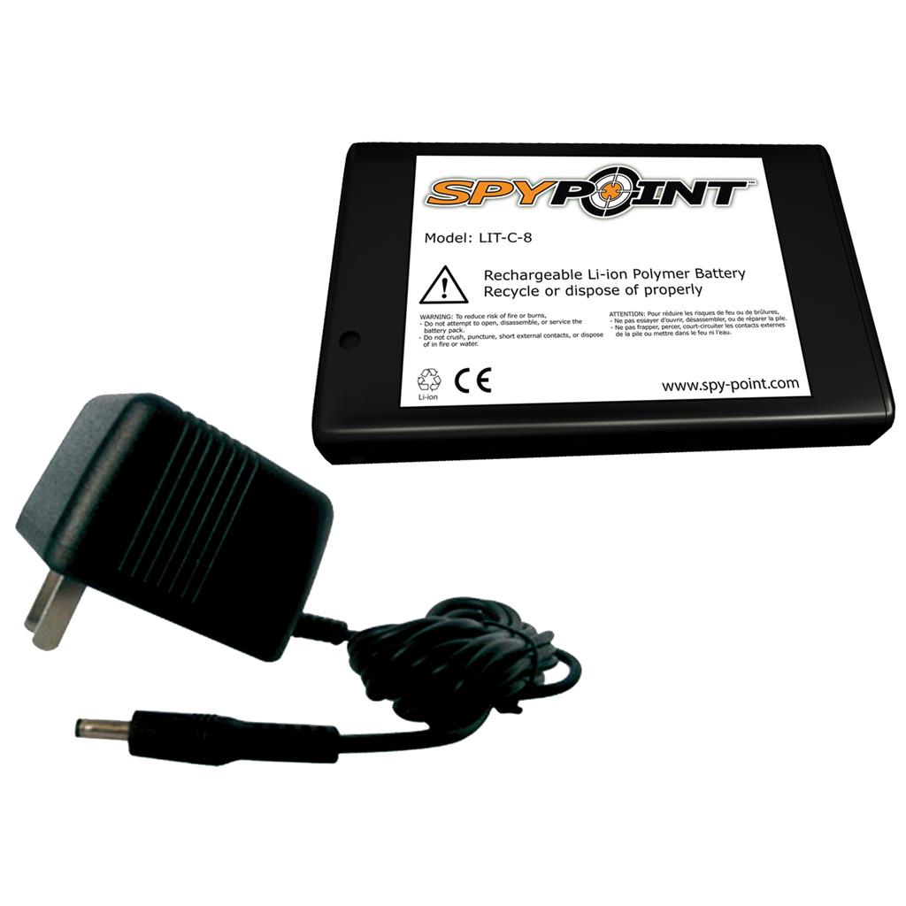 SpyPoint Lithium Battery Pack & Charger Link S/Link Dark/Link Evo/Force Dark/Solar Dark