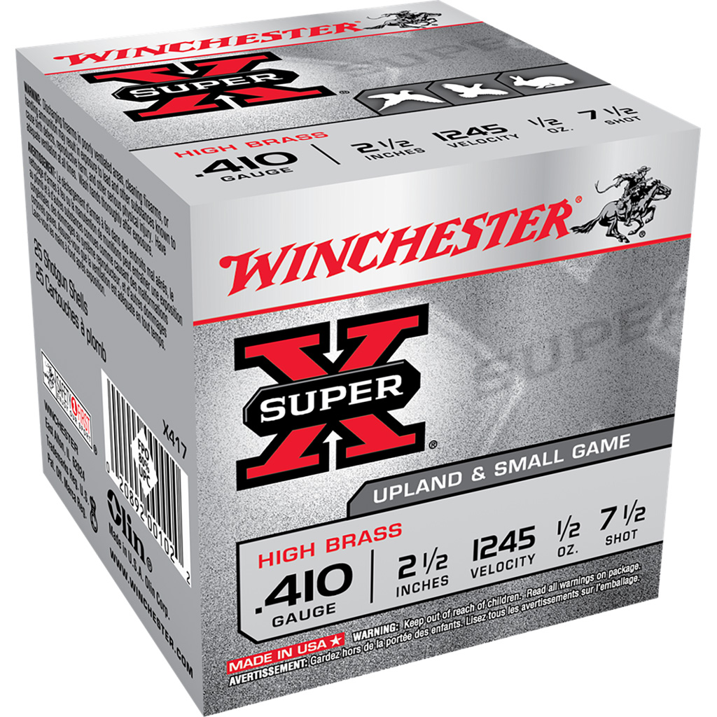 Winchester Super-X High Brass Heavy Game Load 410 ga. 2.5 in. 1/2 oz. 7.5 Shot 25 rd.