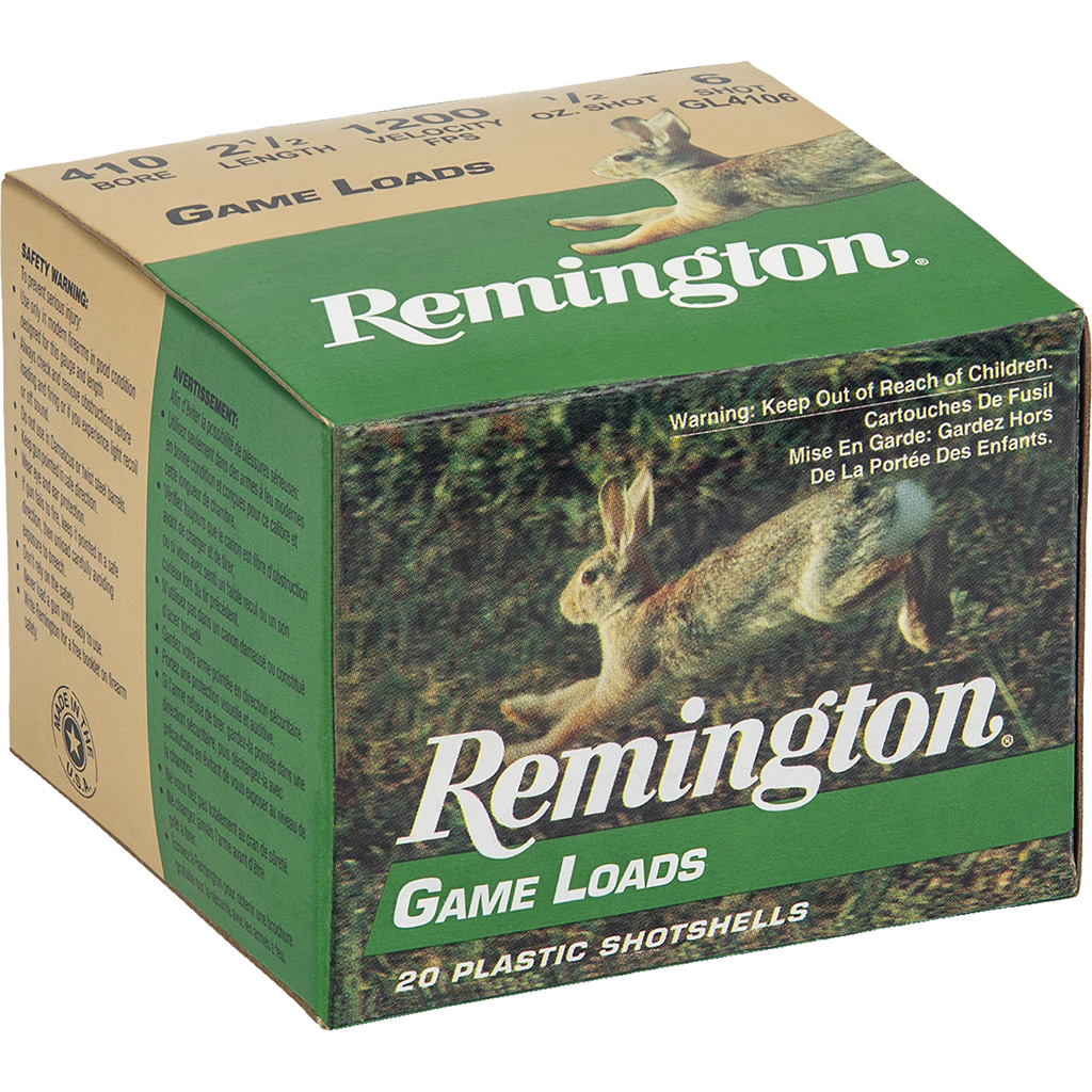 Remington Game Loads 410 ga. 2.5 in. 6 Shot 20 rd.