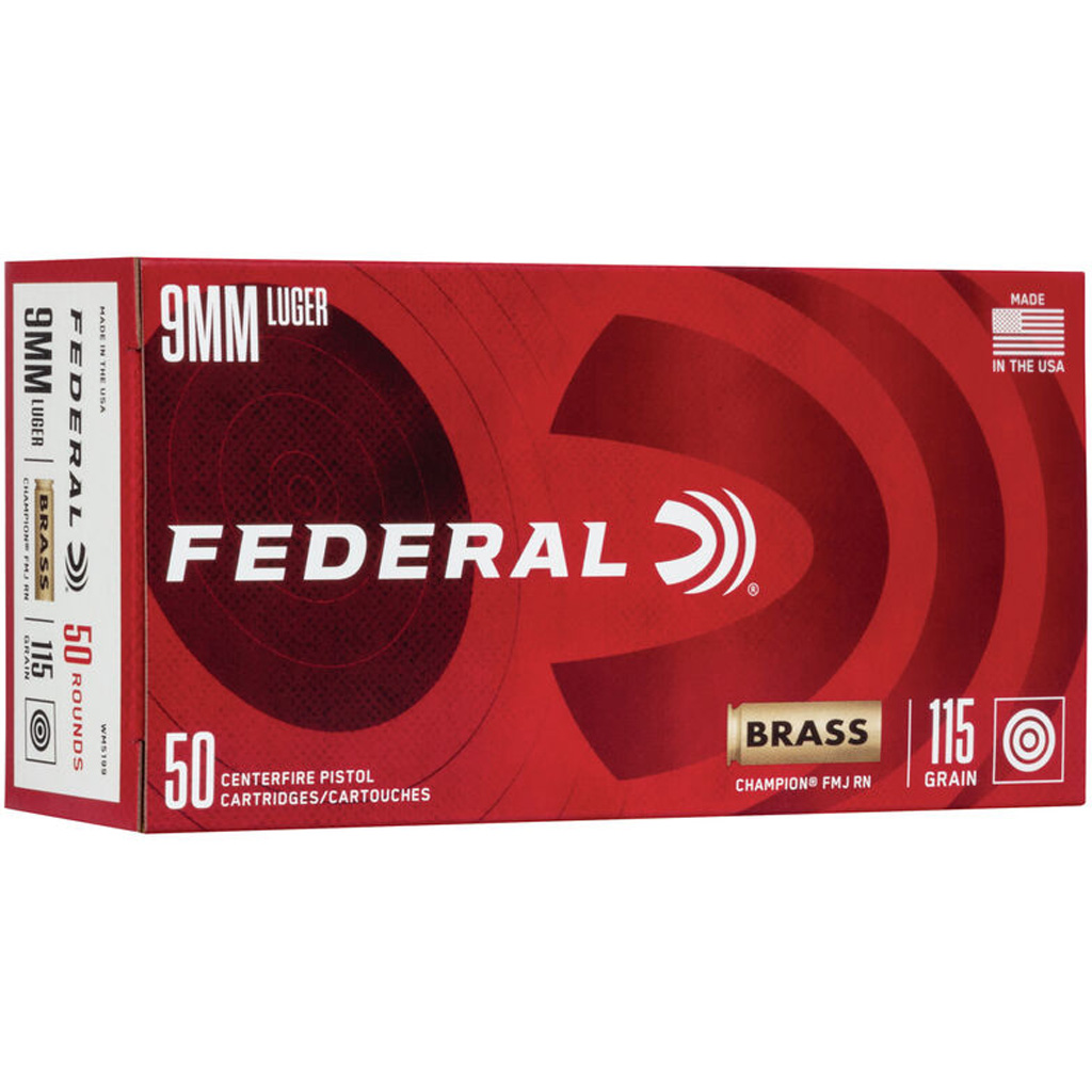 Federal Champion Target Ammo 9mm Luger 115 gr. FMJ 50 pk.