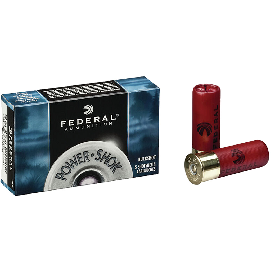 Federal Power-Shok Load 12 Gauge 2.75 in. 27 Pellets 4 Buck Shot 5 rd.