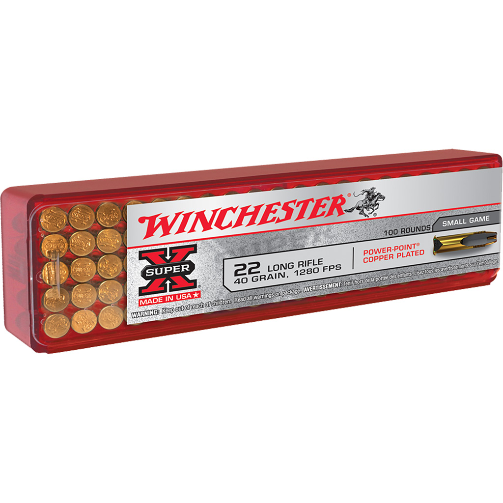 Winchester Super-X Rimfire Ammo 22 LR 40 gr. Power-Point 100 rd.