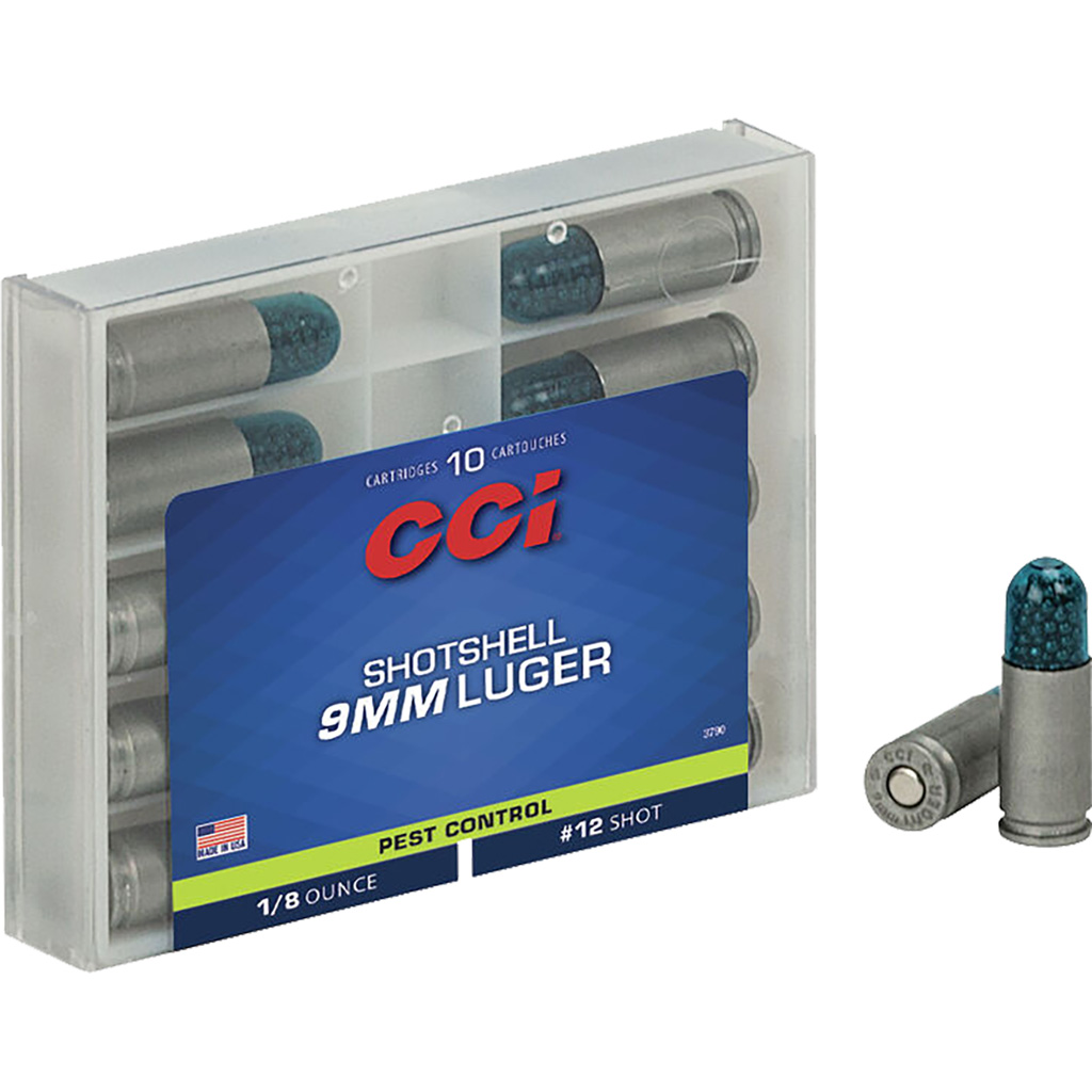 CCI Shotshell Pistol Ammo 9mm Luger 53 gr. Shot Shell #12 10 rd ...