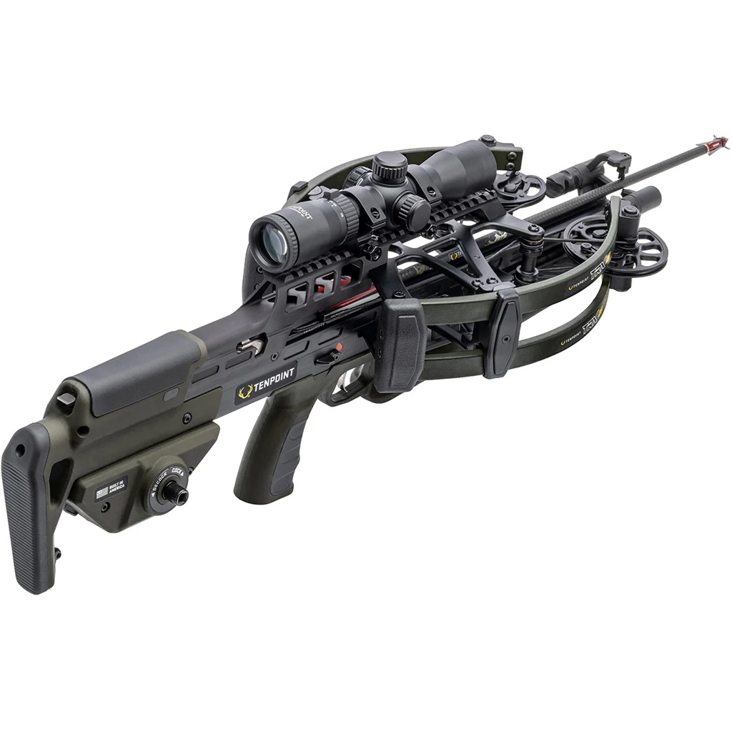 TenPoint TRX 26 Crossbow Package ACUslide MAXX Rangemaster 100 Scope Moss Green