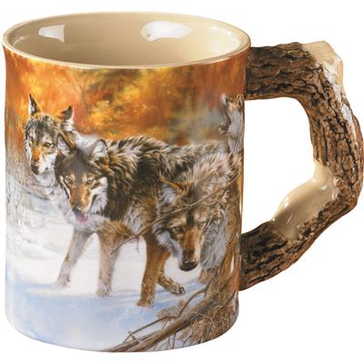 Wild Wings Sculpted Mug Body Language Wolves