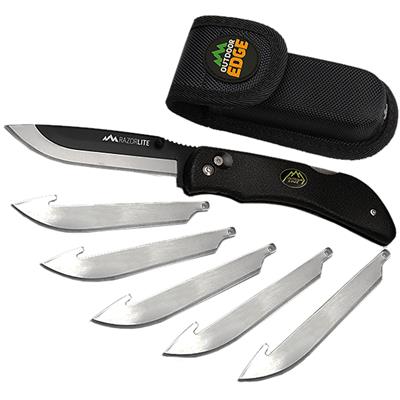 Outdoor Edge Razor-Lite Knife Black 6 Blades Clamshell