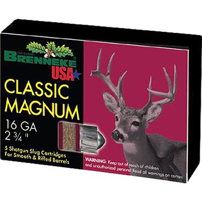 Brenneke Classic Magnum Slugs 16 ga. 2 3/4 in 1 oz. 5 rd.