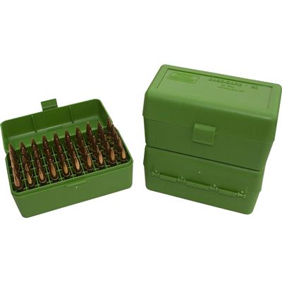 MTM Case-Gard Rifle Ammo Box RL-50 Green 50 rd.