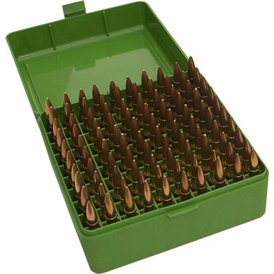 MTM Case-Gard 100 Series Ammo Box Medium Rifle Green 100 rd.