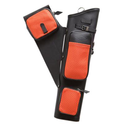 Neet NT-2300 Leather Target Quiver Black with Orange Pockets RH