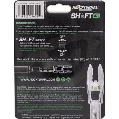 Nockturnal Lighted Nocks Green G 3 pk.