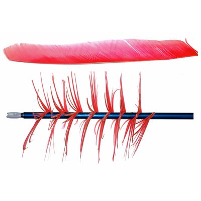 Trueflight Spiral Wrap Flu-Flu Feathers Red RW 100 pk.