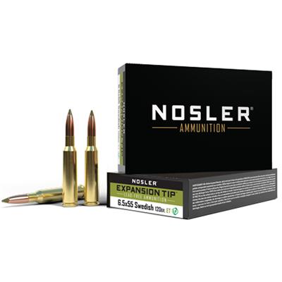 Nosler Expansion Tip Rifle Ammunition  6.5x55 120 gr. ET SP 20 rd.