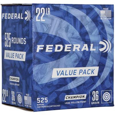 Federal Champion Value Pack 22 LR 36 gr. Lead HP 525 rd.