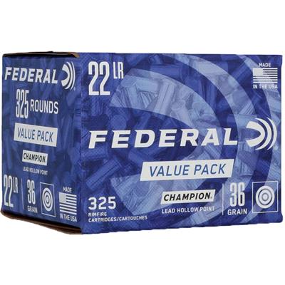 Federal Champion Value Pack 22 LR 36 gr. Lead HP 325 rd.