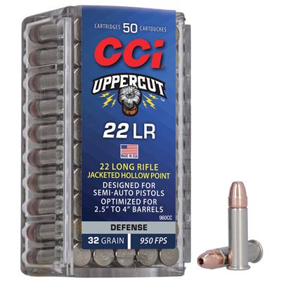 CCI 22 Long Rifle Rimfire Ammo 22 LR Uppercut 32 gr. Plated HP 50 rd.