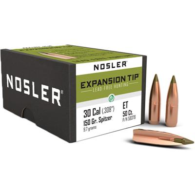 Nosler Expansion Tip Bullet 30 Cal. 150 gr. Spitzer Point 50 pk.