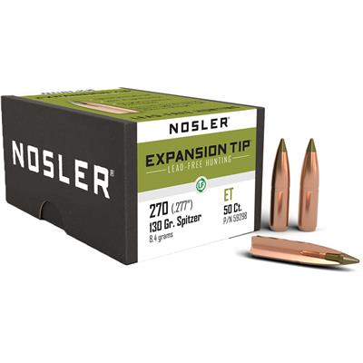 Nosler Expansion Tip Bullet 270 Cal. 130 gr. Spitzer Point 50 pk.