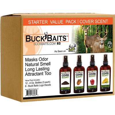 Buck Baits Cover Scent Starter Kit Earth/Acorn/ Apple/ Corn 3 oz. ea.