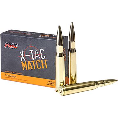 PMC X-Tac Match Rifle Ammo 50 Cal Solid Brass 740 gr. 10 rd.