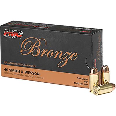 PMC Bronze Pistol Ammo 40 S&W JHP 165 gr. 50 rd.