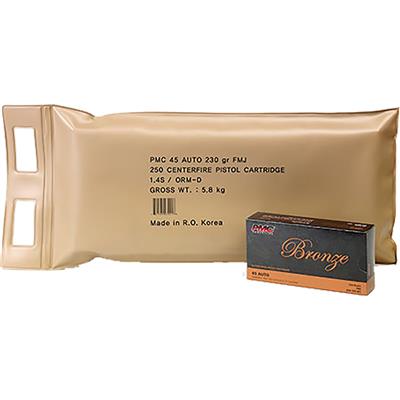 PMC Bronze Pistol Ammo Battle Pack 45 Auto FMJ 230 gr. 250 rd.