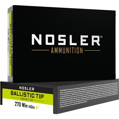 Nosler Ballistic Tip Rifle Ammunition 270 Win. 140 gr. BT SP 20 rd.