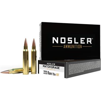 Nosler Match Grade Rifle Ammunition 223 Rem. 70 gr. RDF HPBT 20 rd.