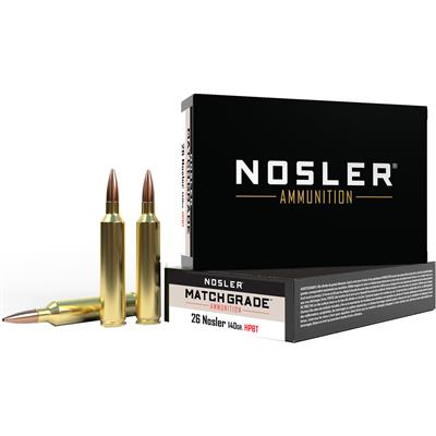 Nosler Match Grade Rifle Ammunition 26 Nosler 140 gr. CC HPBT 20 rd.