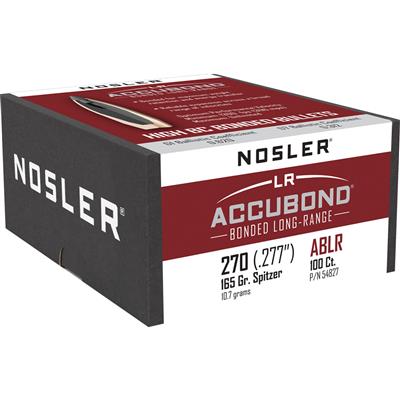 Nosler AccuBond Long Range Bullets .270 Cal. 165gr. Spitzer Point 100 pk.