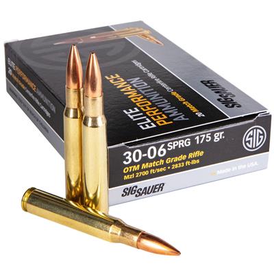 Sig Sauer Elite Match Grade Performance Rifle Ammo 30-06 SPRG 175 gr. OTM 20 rd.