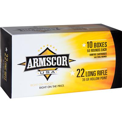 Armscor Rimfire Ammo 22 LR 36 gr. HVHP 50 rd.