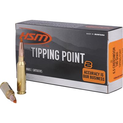 HSM Tipping Point 2 Rifle Ammo 6.5 Creedmoor 140gr. SST 20 rd.