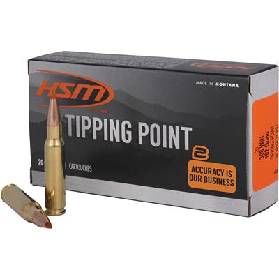 HSM Tipping Point 2 Rifle Ammo 308 Win. 165 gr. SST 20 rd.