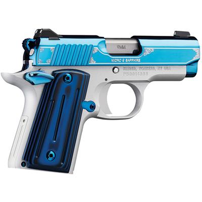 Kimber Micro 9 Sapphire Pistol 9mm 3.15 in. Bright Blue 8 rd.