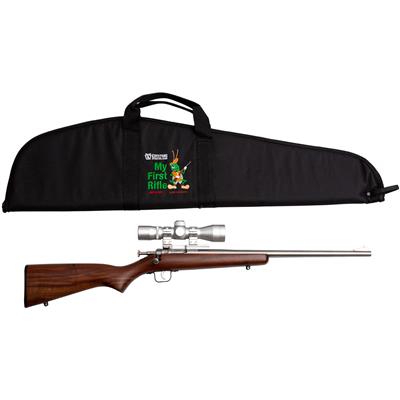 Keystone Crickett Package Rifle 22 LR 16 in. Walnut S/S with Scope RH