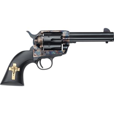 Pietta 1873 Hand of God Revolver 9mm 4.75 in. Black Walnut Grip w/Cross