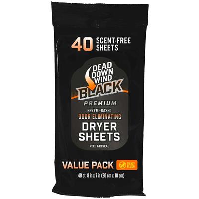 Dead Down Wind BLACK Premium Dryer Sheets 40 pk.