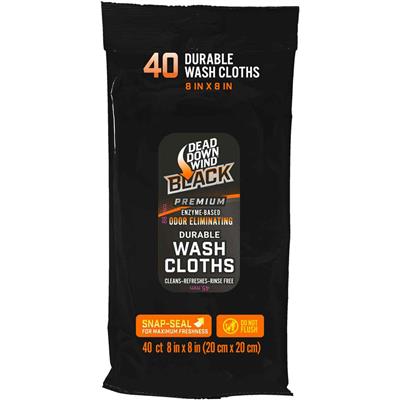 Dead Down Wind BLACK Premium Field Wash Cloths 40 pk.