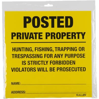 Allen Posted No Trespassing Signs 12 pk.