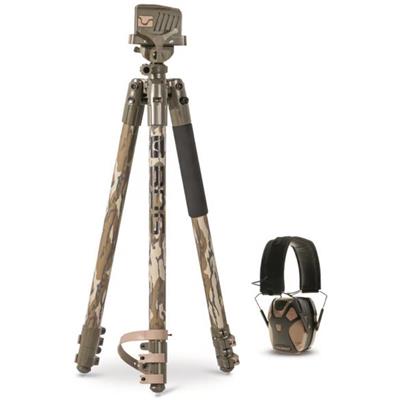 BOG Deathgrip Tripod w/E-Max Pro Muffs MO Bottomland, FDE